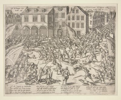Wie die Bürger von Amsterdam die Truppen aus der Stadt vertrieben von Frans Hogenberg