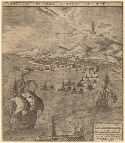 Seeschlacht in der Straße von Messina von Frans Huys after Pieter Bruegel the Elder