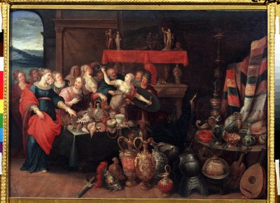 Achilles unter den Töchtern des Königs Lykomedes erkannt von Frans II Francken