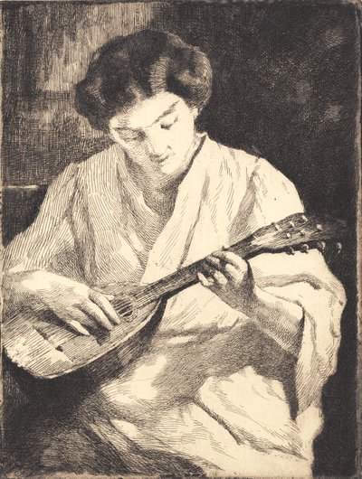 Mandolinspielende Dame von Frans Schwartz