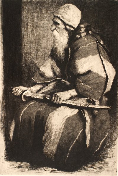 Studienfigur: Alter bärtiger Mann in orientalischer Tracht von Frans Schwartz