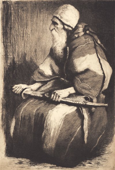 Studienfigur: Alter bärtiger Mann in orientalischer Tracht von Frans Schwartz