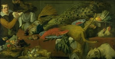 Speisekammer mit Wild, Obst, Gemüse und einem Diener von Frans Snijders
