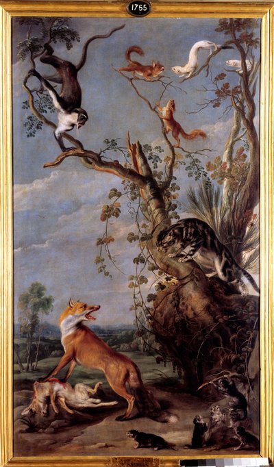 Die Katze und der Fuchs Illustration der Fabel von Jean de la Fontaine von Frans Snyders