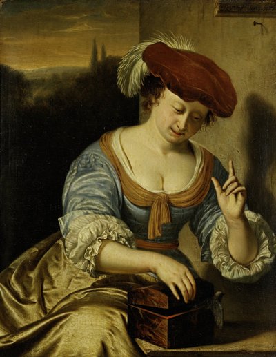 Entflohenes Vogel: Allegorie der Keuschheit von Frans van Mieris
