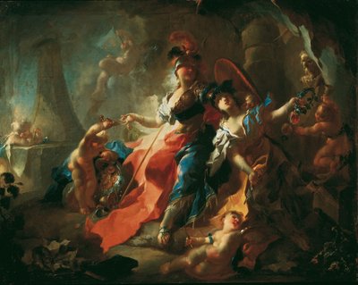 Die Akademie mit ihren Attributen zu Füßen Minervas von Franz Anton Maulbertsch