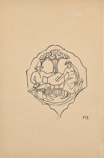 Bauernpaar (Zwickelfüllung eines Möbelstücks?) von Franz Barwig d. Ä.