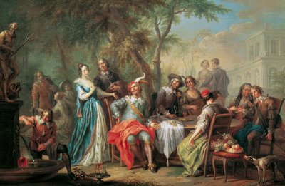 Unterhaltung im Freien mit Wein und Gesang von Franz Christoph Janneck