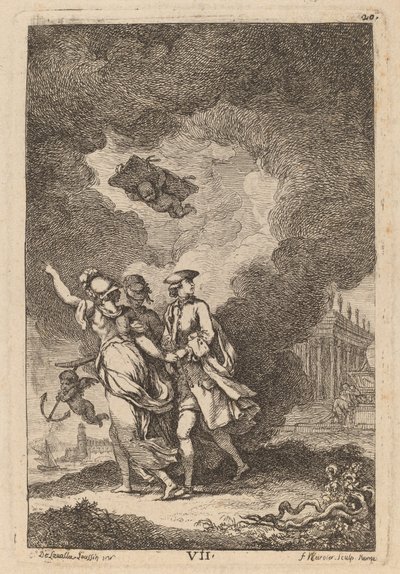 Bei der Ankunft in Rom: Tafel 7 von Franz Edmund Weirotter after Étienne de Lavallée Poussin
