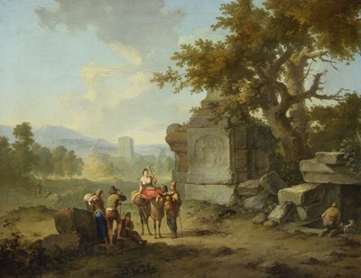Rustikale Landschaft mit Reisenden (eines von einem Paar) von Franz Ferg