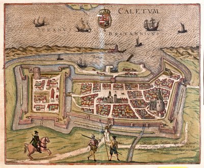 Calais, Frankreich: das Tor, die Festung und der Schlüssel zu Frankreich, kam 1597 unter die Macht des spanischen Königs Philipp von Franz Hogenberg