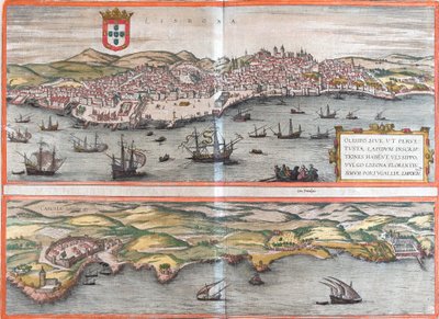 Ansichten von Lissabon und Cascais, Portugal von Franz Hogenberg