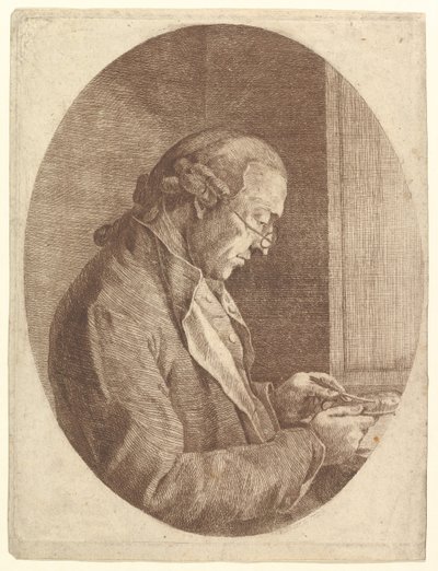 Porträt eines Künstlers, der ein Miniaturporträt skizziert von Franz Jakob Josef Ignatz von Predl