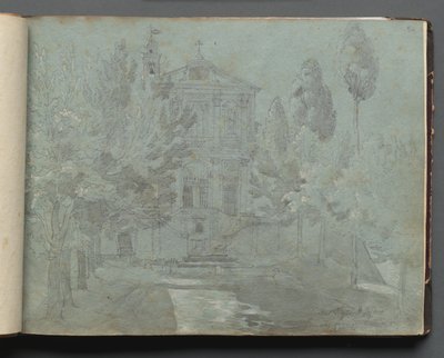 Album mit Ansichten von Rom und Umgebung, Landschaftsstudien, Seite 05a: Saint Isidoro von Franz Johann Heinrich Nadorp