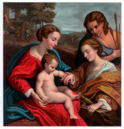 Die mystische Hochzeit der Heiligen Katharina, 1526-1527, 1870 von Franz Kellerhoven