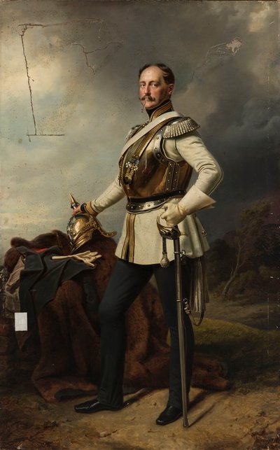 Porträt von Zar Nikolaus I. Romanow (1796-1855) in preußischer Kürassieruniform von Franz Krüger