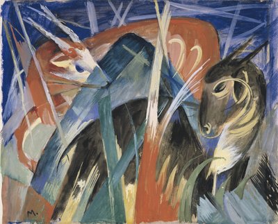 Fabeltiere I Komposition mit Tieren I, 1913 von Franz Marc