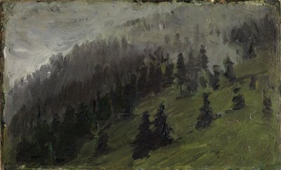 Nebel zwischen Tannen von Franz Marc
