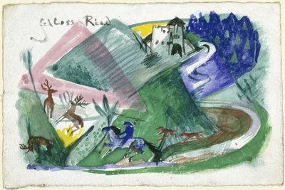 Schloss Ried (Postkarte an Else Lasker-Schüler) von Franz Marc