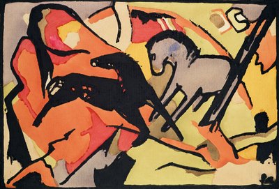 Zwei Pferde, 1911-12 von Franz Marc