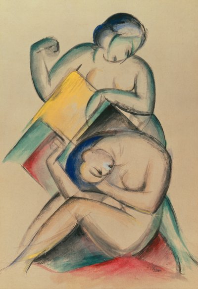 Zwei nackte Frauen, ca. 1910-15 von Franz Marc