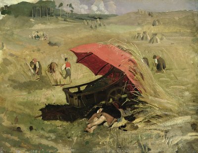Der rote Sonnenschirm, ca. 1860 von Franz Seraph von Lenbach