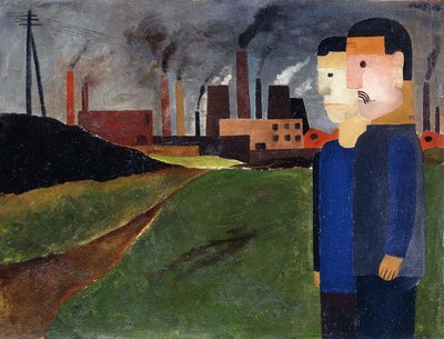 Industrielandschaft mit Arbeitern von Franz W. Seiwert