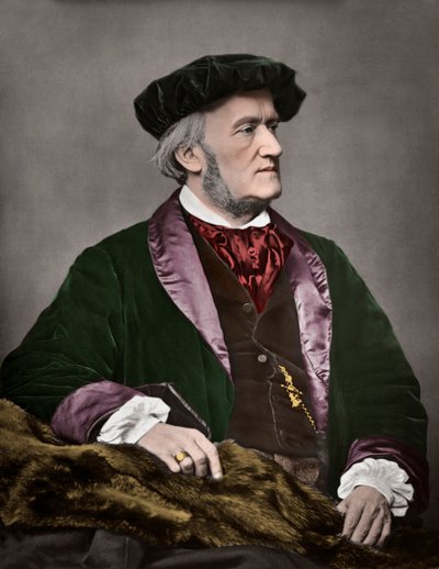 Porträt von Richard Wagner (1813-1883), deutscher Komponist, 1871. Digitale Kolorierung von Franz after Hanfstaengl