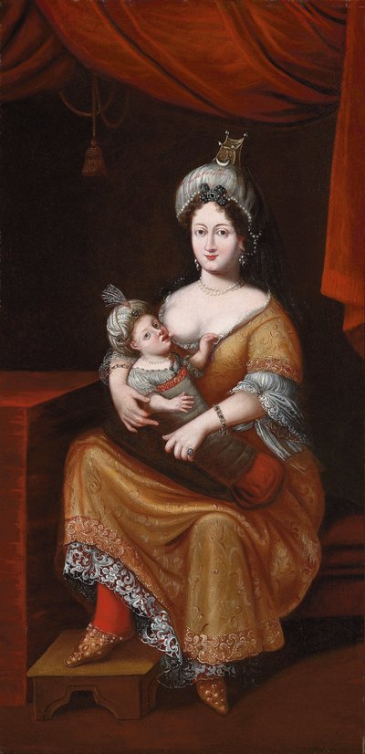 Kösem Sultan und ihr Sohn, der zukünftige Sultan Murad IV oder Sultan Ibrahim, zweites Viertel des 17. Jahrhunderts von Franz and Gemminger Herrmann
