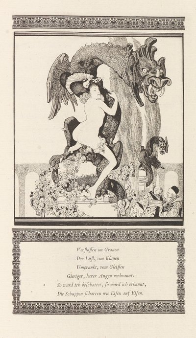 Illustration für Das schöne Mädchen von Pao von Otto Julius Bierbaum, 1909-1910 von Franz von Bayros