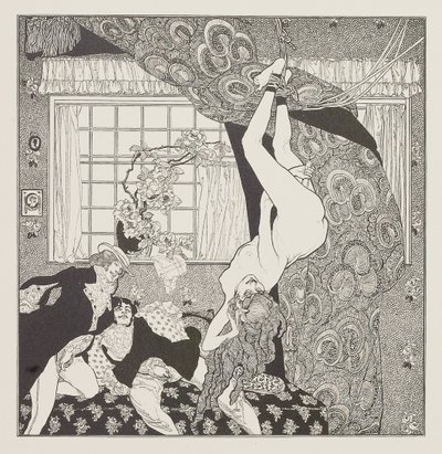 Illustration für die Geschichten am Frisiertisch von Choisy Le Conin von Franz von Bayros