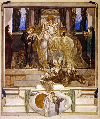 Illustration aus Dantes Göttlicher Komödie, Paradies, Gesang XI, 1921 von Franz von Bayros