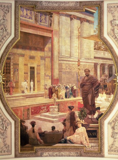 Das griechische Theater in Taormina, Sizilien aus einer Serie über die Geschichte des Theaters von Franz von Matsch