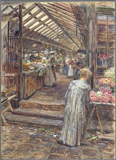 Der Markt der Enfants-Rouges, Rue de Bretagne von Frederic Anatole Houbron