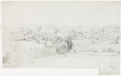 Blick auf die Villa Borghese und ihre Orangerie von der Villa Medici von Frederic Bourgeois de Mercey