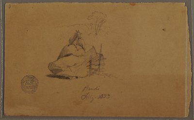 Zeichnung, Eine Ziege in Pandi, Kolumbien, Juli 1853 von Frederic Edwin Church