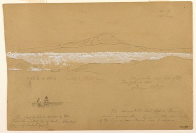 Zeichnung, Cayambé, Morgen, vom Tempel der Sonne, Quito, 24. Juni 1857 von Frederic Edwin Church