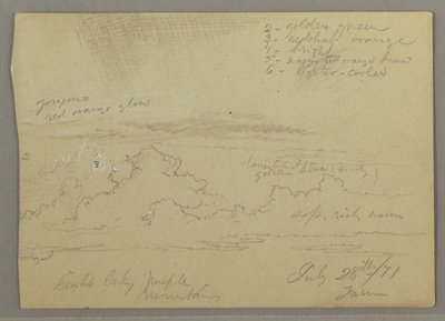 Zeichnung, Wolkenstudie, 28. Juli 1871 von Frederic Edwin Church