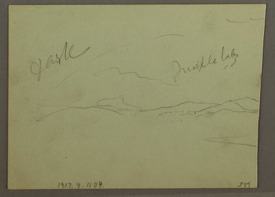 Zeichnung, Bewölkter Himmel, Hügel, 1870 von Frederic Edwin Church