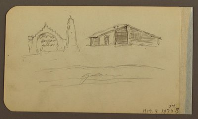 Garten, Haus, Cuautla; Rückseite: Kirche, Scheune, Cuautla, Februar 1885 von Frederic Edwin Church