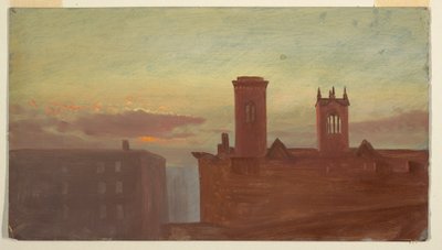 Hausdächer/Hudson von Frederic Edwin Church