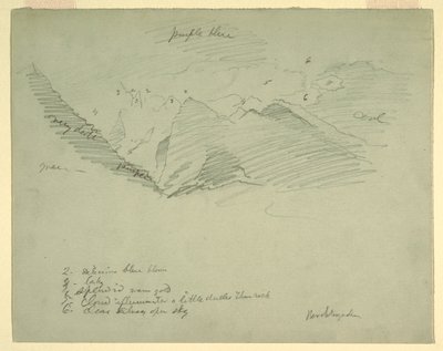 Zeichnung, Berggipfel bei Berchtesgaden, Bayern, Juni–Juli 1868 von Frederic Edwin Church