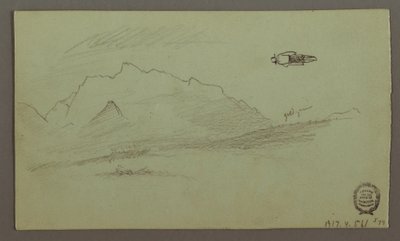 Zeichnung, Berggipfel, möglicherweise 1868 von Frederic Edwin Church
