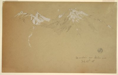 Zeichnung, Berg über Hintersee, nahe Berchtesgaden, Bayern, 27. Juli 1868 von Frederic Edwin Church