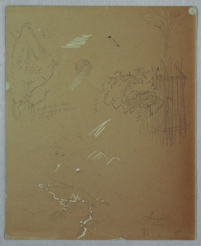 Zeichnung, Naturstudien, Blue Mountains, Jamaika, Juli 1865 von Frederic Edwin Church