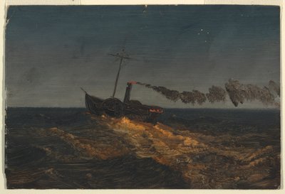 Zeichnung, Raddampfer in der Dämmerung, ca. 1853 von Frederic Edwin Church