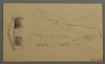 Dächer, Tor, Berggipfel, August 1868 von Frederic Edwin Church