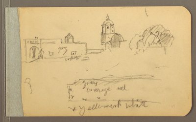 Zeichnung, Kirchturm, Kirchendom, 1889 von Frederic Edwin Church