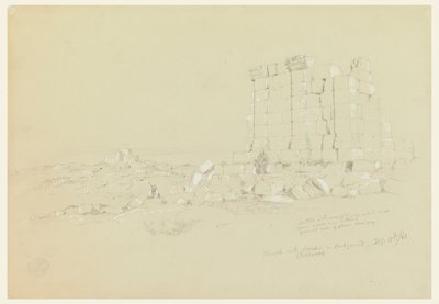 Zeichnung, Tempel mit Semua [heutiges as-Samu] in der Ferne, 17. Februar 1868 von Frederic Edwin Church