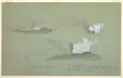 Drei Studien des Sangay-Vulkans, Juli 1857 von Frederic Edwin Church
